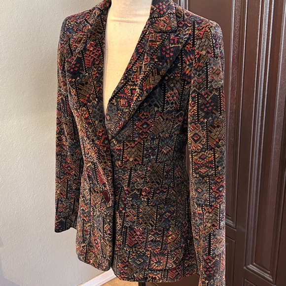 Vintage Multicolor Tapestry Corduroy Blazer - Picture 3 of 8
